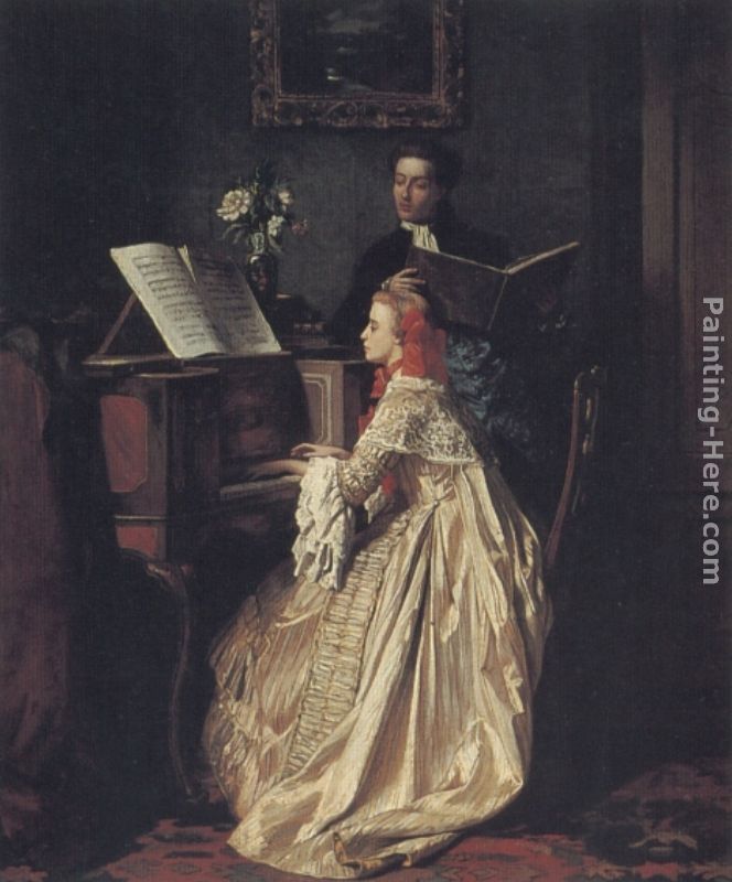 The Music Lesson painting - Jean Carolus The Music Lesson art painting